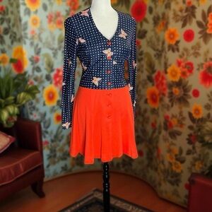 Vintage 70s Young Innocent by Arpeja Dress Butterfly Print Size 9